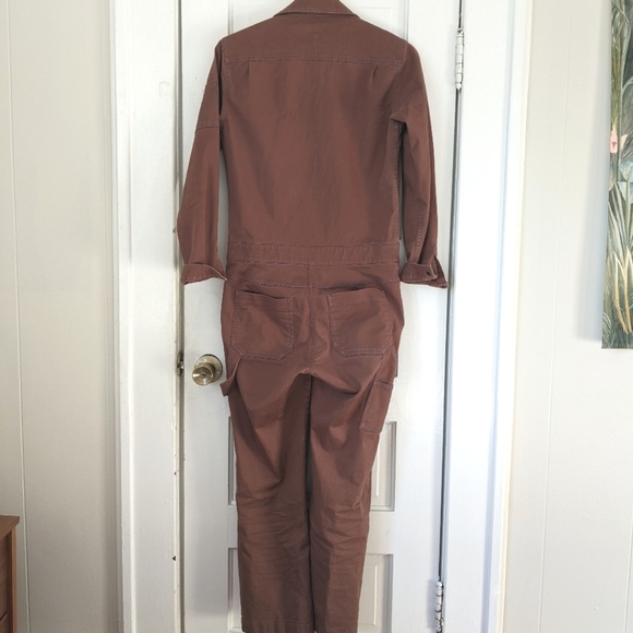 SOLD Wildfang essential coverall long sleeve jumpsuit, xs, sold out brown color - Picture 3 of 5